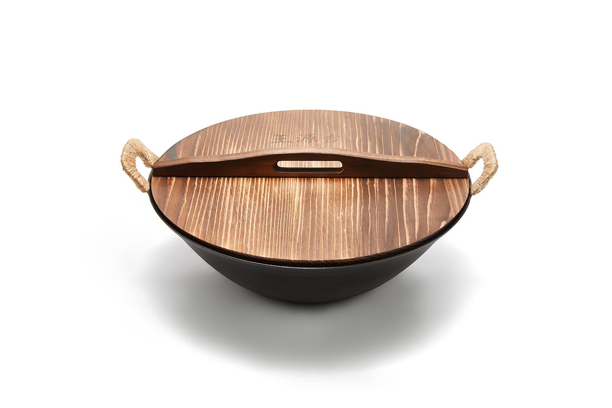 WANGYUANJI Handmade Cast Iron Wok with Dual Handle - WANGYUANJI WANGYUANJI Handmade Cast Iron Wok with Dual Handle - WANGYUANJI