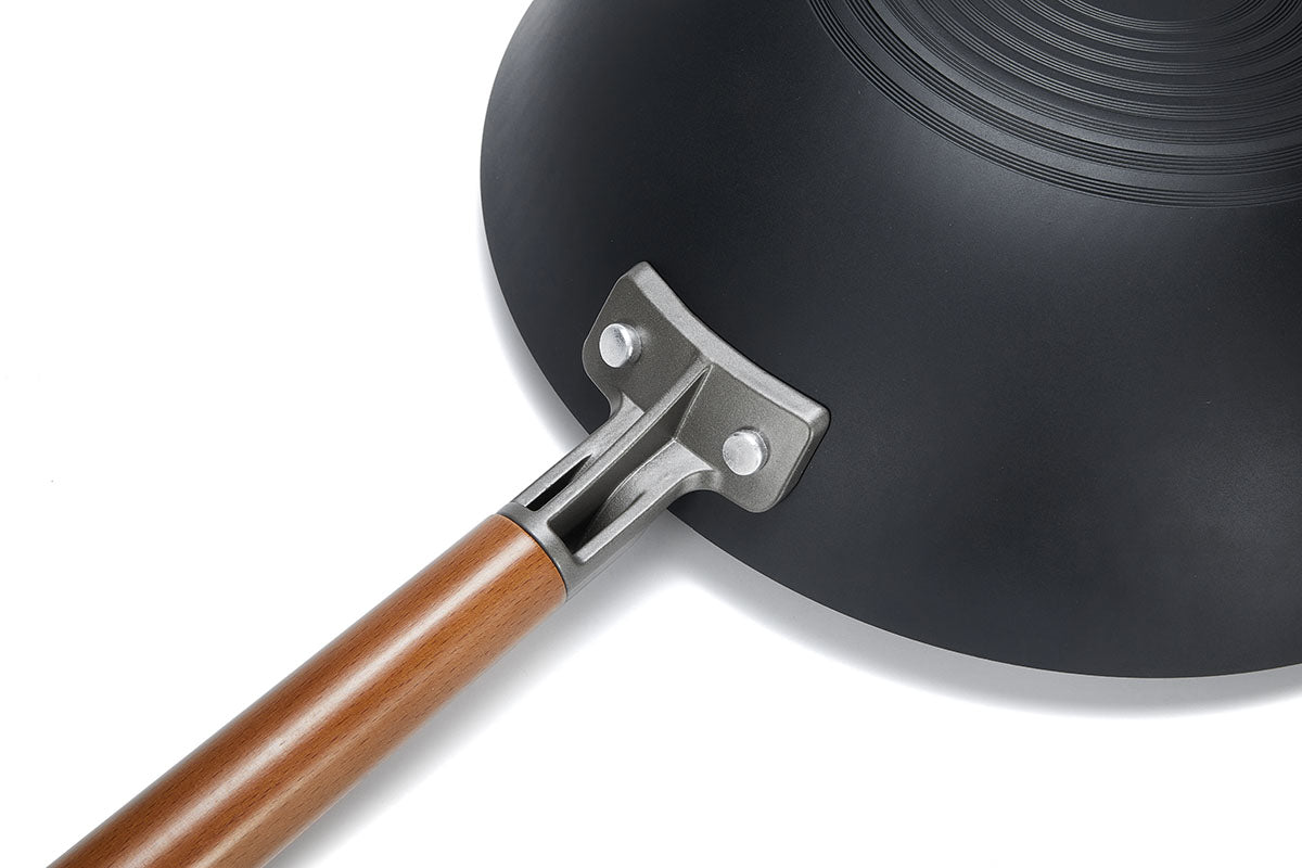 WANGYUANJI Lightweight Carbon Steel Wok Pan 12" with Lid - WANGYUANJI WANGYUANJI Lightweight Carbon Steel Wok Pan 12" with Lid - WANGYUANJI
