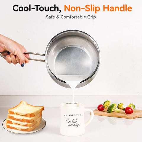 WANGYUANJI 2.5 QT Stainless Steel Saucepan with Steamer Insert – 2-in-1 Cooking Pot, Tri-Ply Heat Base, Tempered Glass Lid, Induction Ready WANGYUANJI 2.5 QT Stainless Steel Saucepan with Steamer Insert – 2-in-1 Cooking Pot, Tri-Ply Heat Base, Tempered Glass Lid, Induction Ready