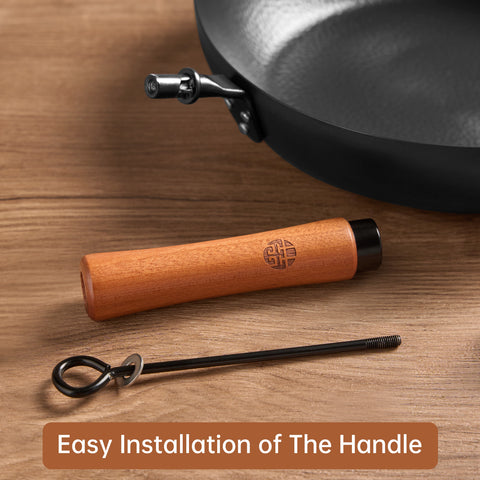 WANGYUANJI 11"Frying Pan with Wooden Handle and Glass Lid WANGYUANJI 11"Frying Pan with Wooden Handle and Glass Lid