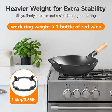 WANGYUANJI Cast Iron Wok Support Ring, 8.3" Round Stove Stand WANGYUANJI Cast Iron Wok Support Ring, 8.3" Round Stove Stand