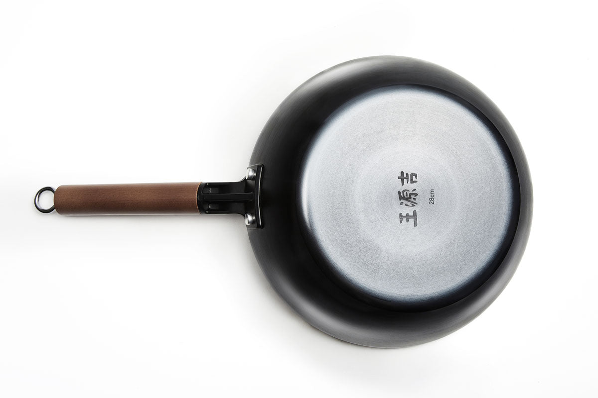 WANGYUANJI Large Flat Bottom Carbon Steel Wok 11.8" - WANGYUANJI