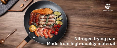 10.2" Lightweight Cast Iron Skillet,Plant Oil Pre-treated Non-stick Frying Pan with Detachable Wooden Handle,Non-toxic,Dishwasher Oven Safe (500°F)