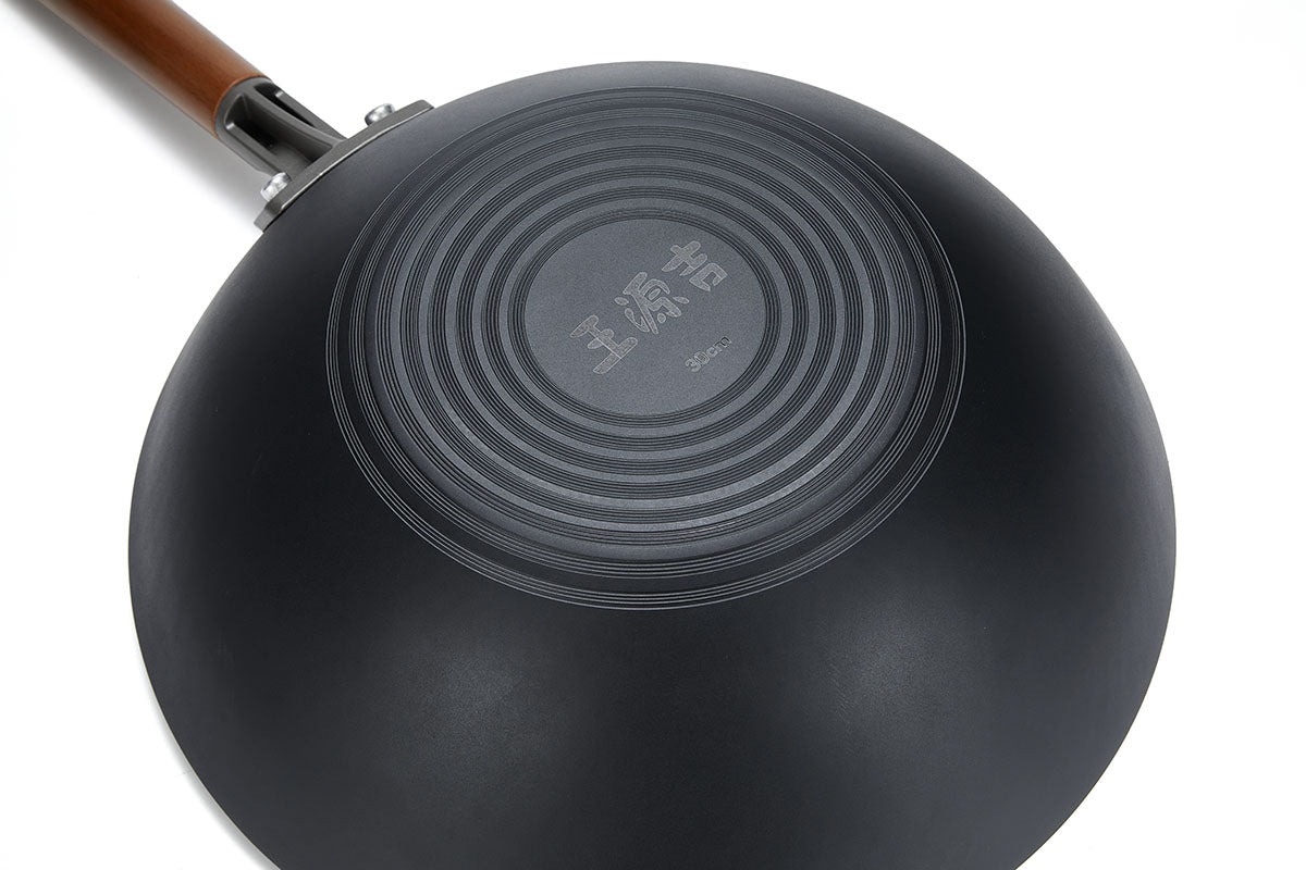 WANGYUANJI Lightweight Carbon Steel Wok Pan 12" with Lid - WANGYUANJI