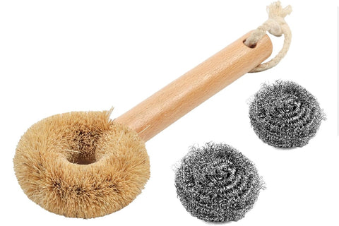 WANGYUANJI Coconut Fiber Washing Brush, Dishwashing Brush Set