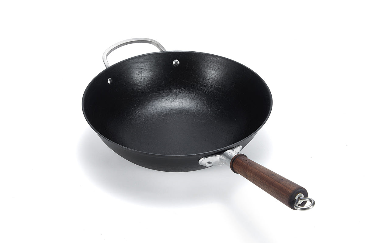 WANGYUANJI Cast Iron Wok Pan With 304 Stainless Steel Side Handle - WANGYUANJI