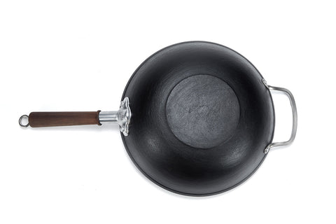 WANGYUANJI Cast Iron Wok Pan With 304 Stainless Steel Side Handle - WANGYUANJI