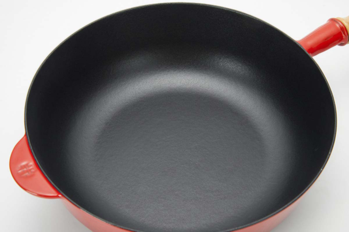 WANGYUANJI Enameled Cast Iron Wok with Cover - WANGYUANJI