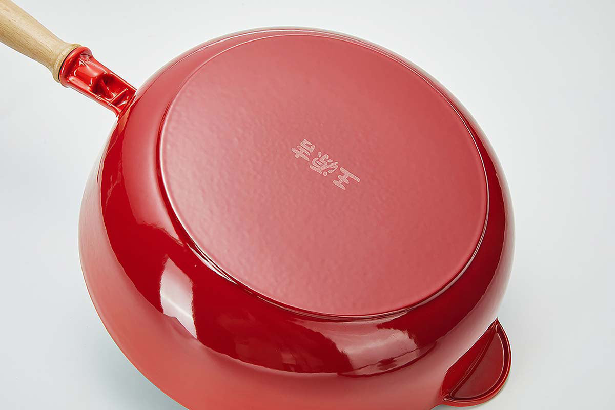 WANGYUANJI Enameled Cast Iron Wok with Cover - WANGYUANJI