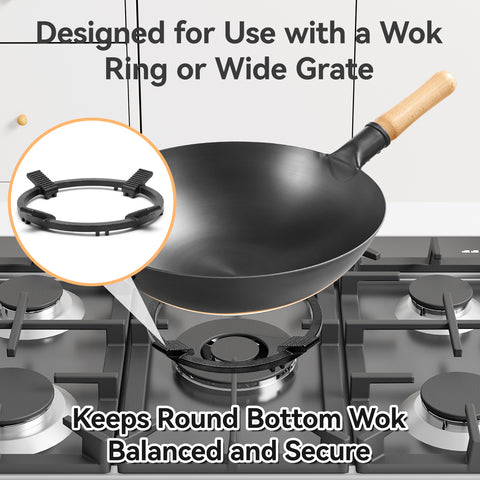 WANGYUANJI Cast Iron Wok Support Ring, 8.3" Round Stove Stand