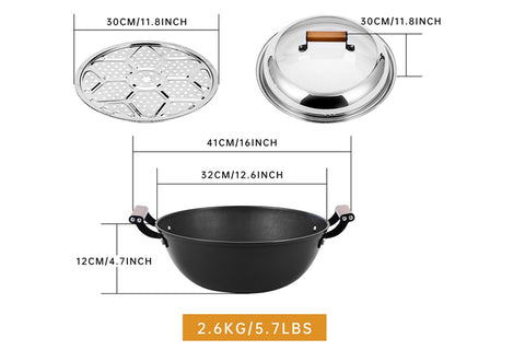 WANGYUANJI 13" Multi-Purpose Stew Pot For Steaming and Stewing