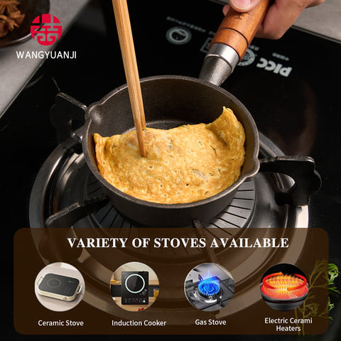 WANGYUANJI 5.11-Inch Cast Iron Sauce Pan - Mini Frying Pan & 9oz Melting Pot for Heating Milk, Oil, Butter, and Chocolate