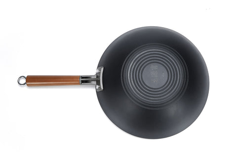 WANGYUANJI Lightweight Carbon Steel Wok Pan 12" with Lid - WANGYUANJI