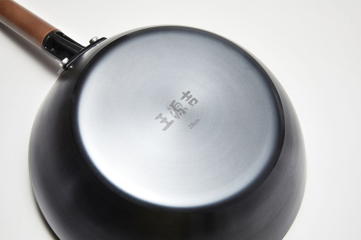 WANGYUANJI Large Flat Bottom Carbon Steel Wok 11.8" - WANGYUANJI