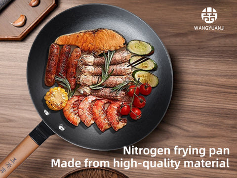 10.2" Lightweight Cast Iron Skillet,Plant Oil Pre-treated Non-stick Frying Pan with Detachable Wooden Handle,Non-toxic,Dishwasher Oven Safe (500°F)