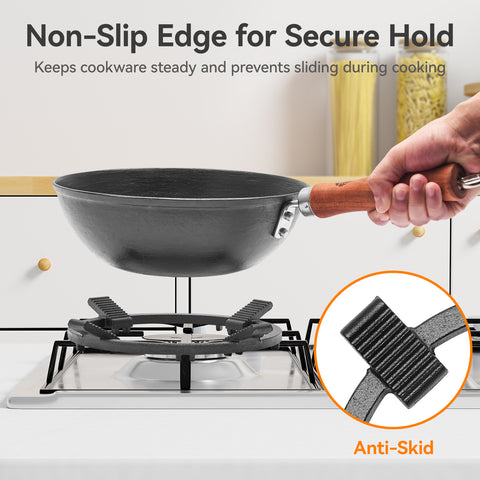 WANGYUANJI Cast Iron Wok Support Ring, 8.3" Round Stove Stand